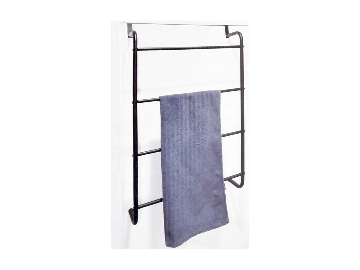 Bathroom Solutions Porte-serviettes suspendu de porte Métal Noir