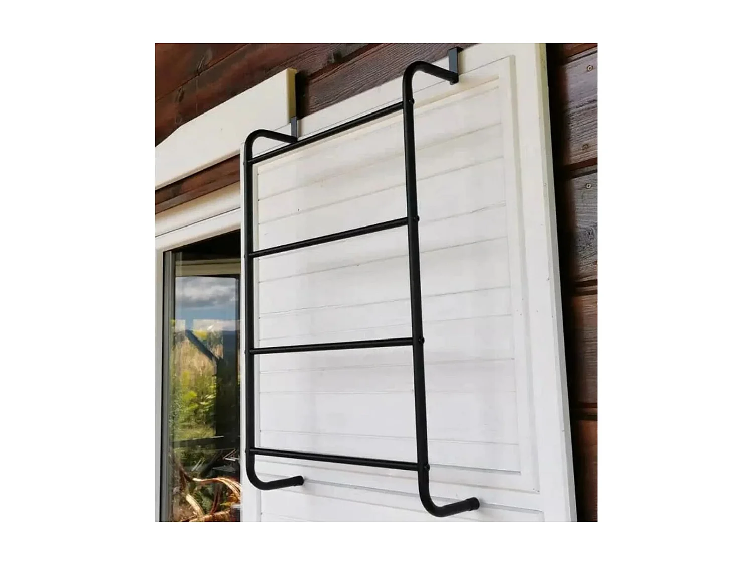 Bathroom Solutions Porte-serviettes suspendu de porte Métal Noir