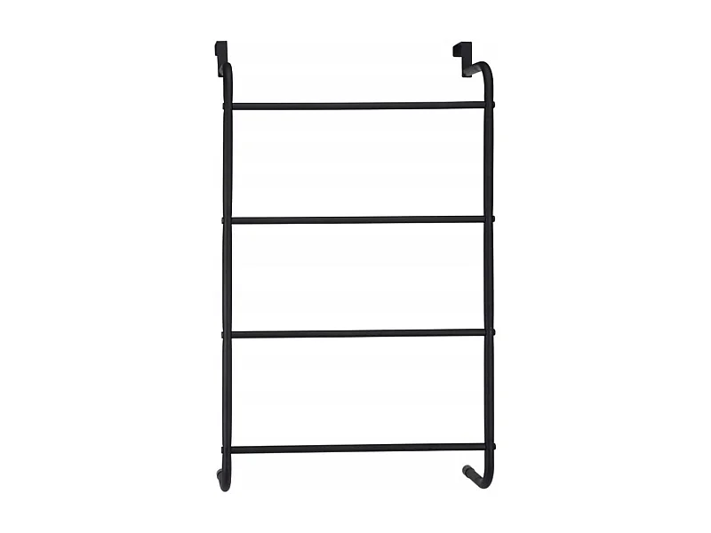 Bathroom Solutions Porte-serviettes suspendu de porte Métal Noir