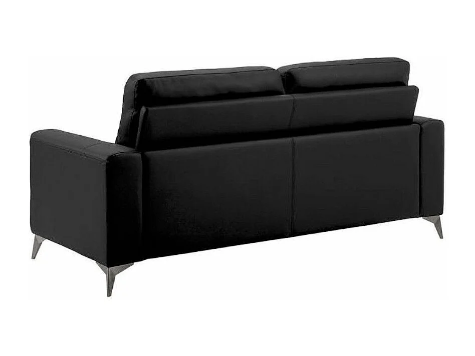Canapé 3 places design en cuir Jorka 207cm-Couleur Noir