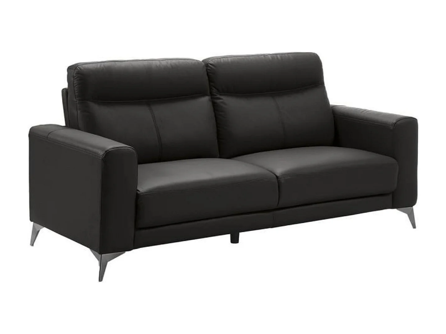 Canapé 3 places design en cuir Jorka 207cm-Couleur Noir