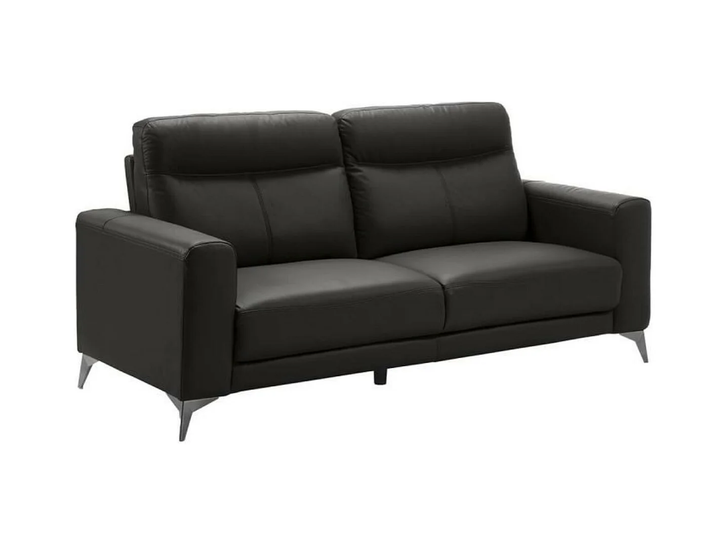 Canapé 3 places design en cuir Jorka 207cm-Couleur Noir