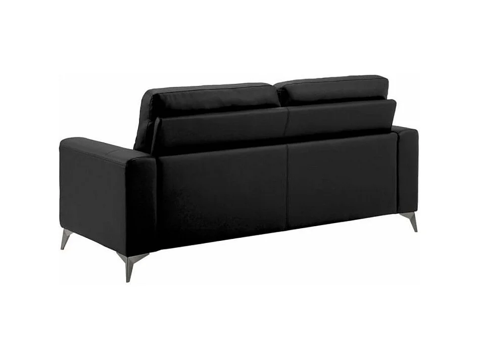 Sofá de 3 plazas en piel Jorka 207 cm-Color Negro