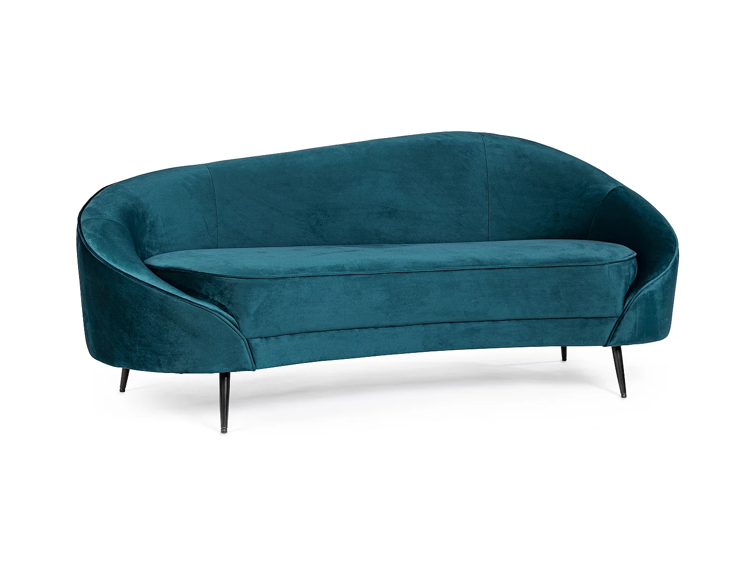 Canapé en polyester bleu turquoise 2 places Sera