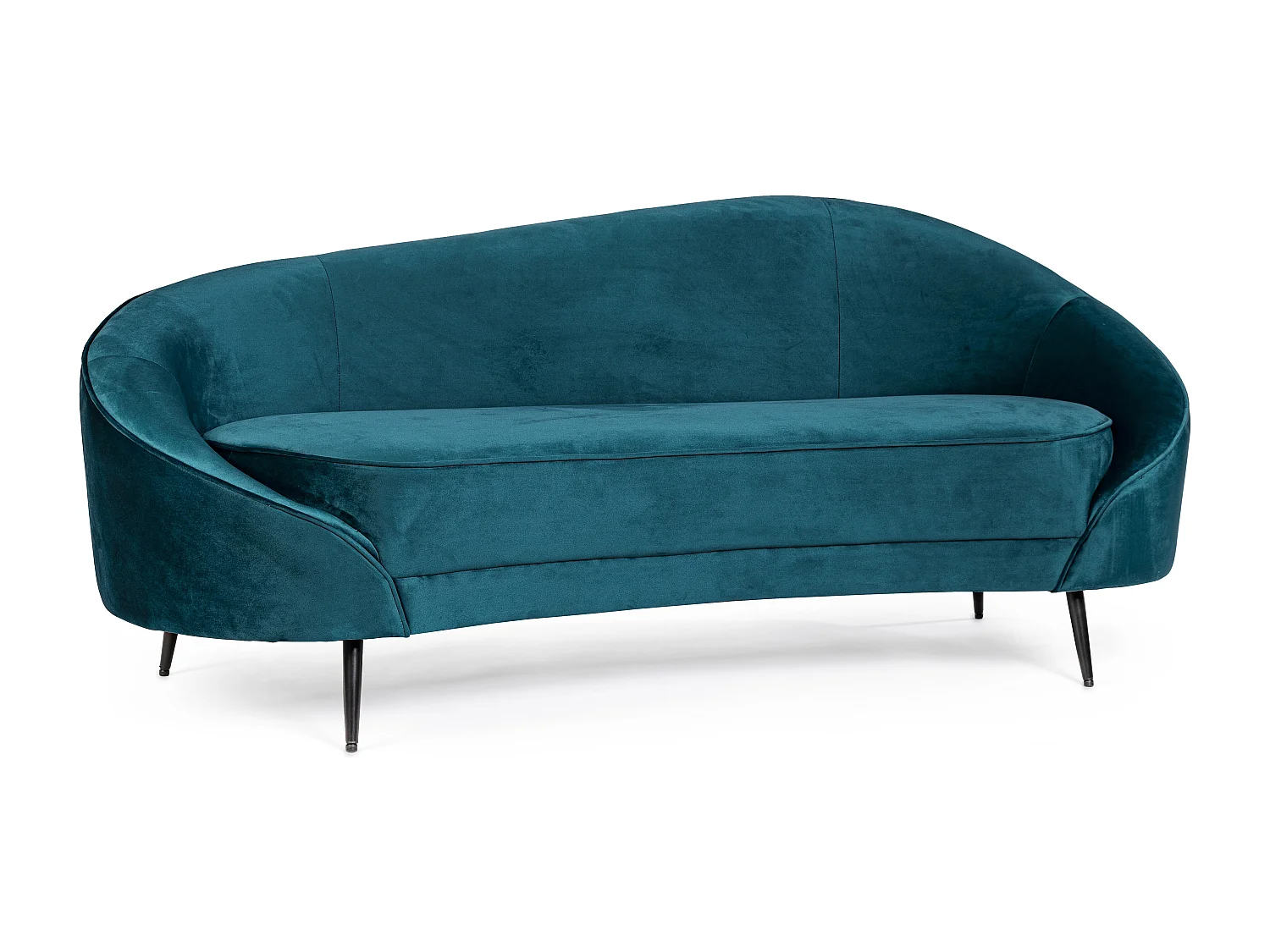 Canapé en polyester bleu turquoise 2 places Sera