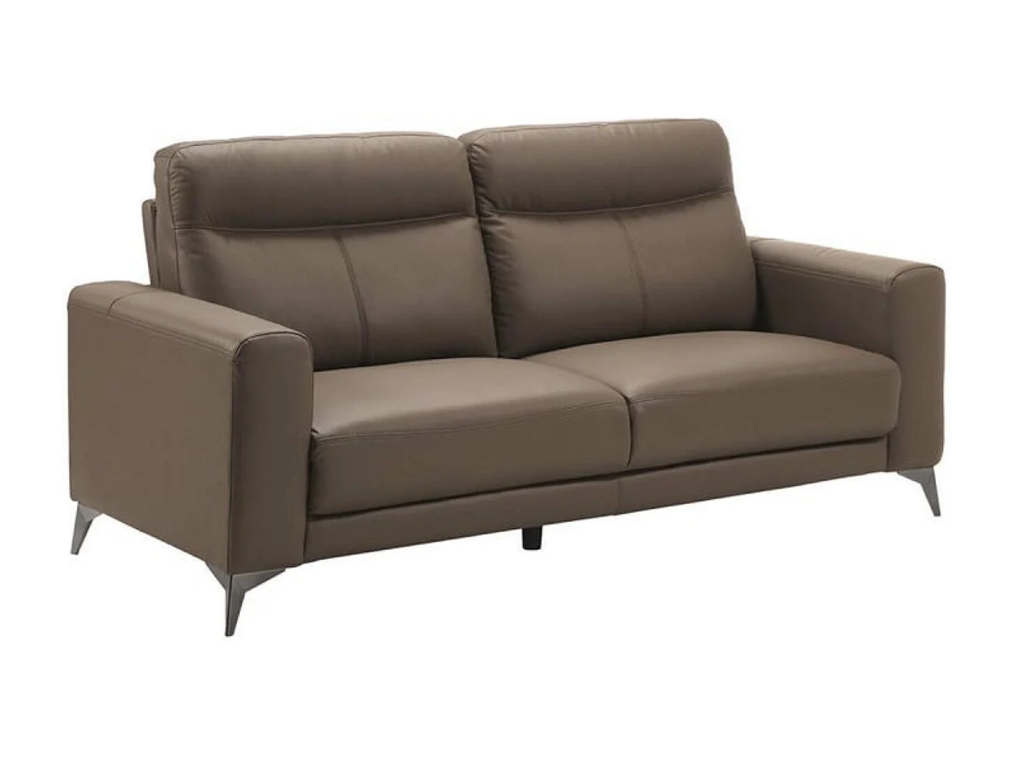 Canapé 3 places design en cuir Jorka 207cm-Couleur Marron