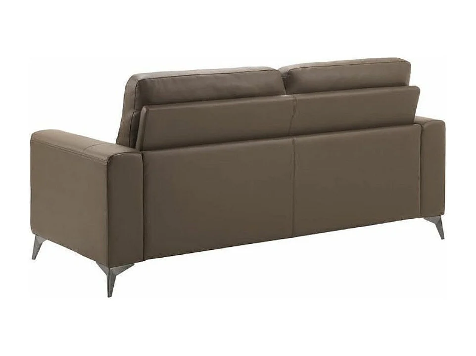 Canapé 3 places design en cuir Jorka 207cm-Couleur Marron