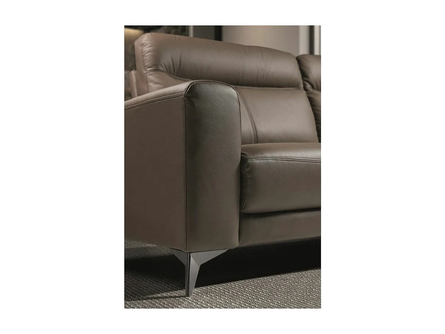 Canapé 3 places design en cuir Jorka 207cm-Couleur Marron