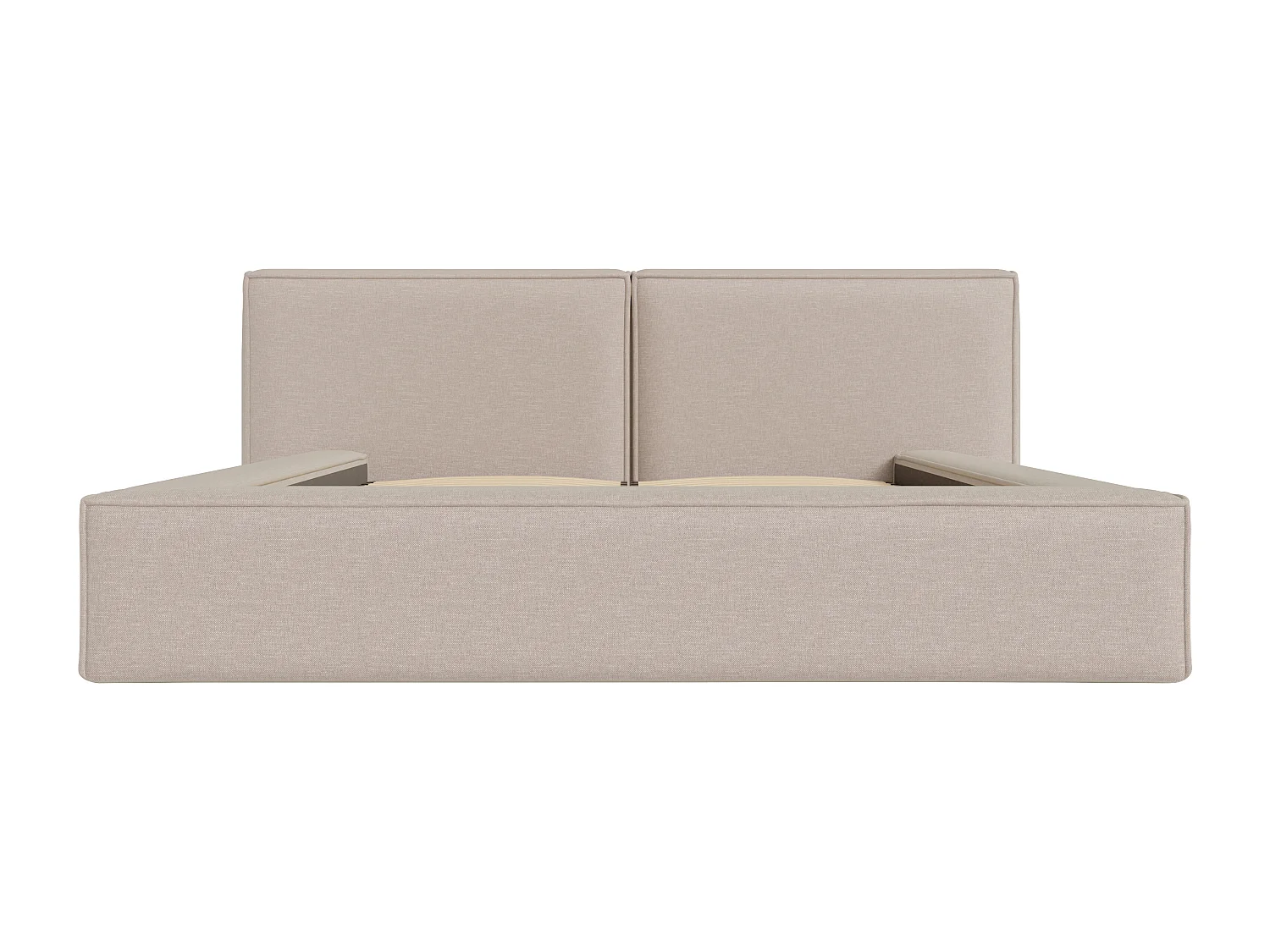 Bett mit Bettkasten + Matratze - 180 x 200 cm - Stoff - Beige - TIMANO von Pascal Morabito