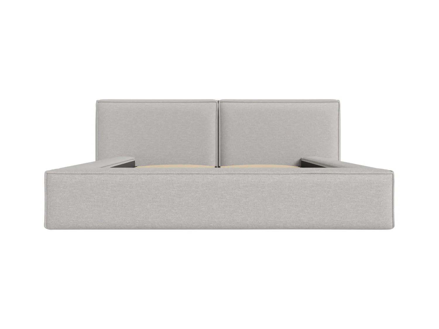 Lit coffre 180 x 200 cm - Tissu - Gris clair + Matelas - TIMANO de Pascal Morabito
