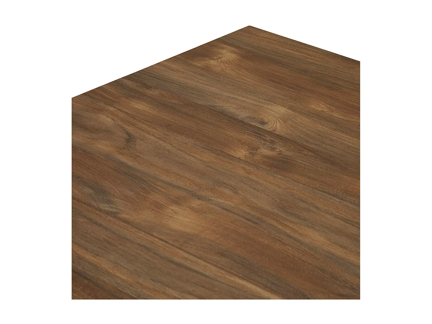 STALONE - Table Repas 195cm Effet Bois Manguier Foncé et Noir