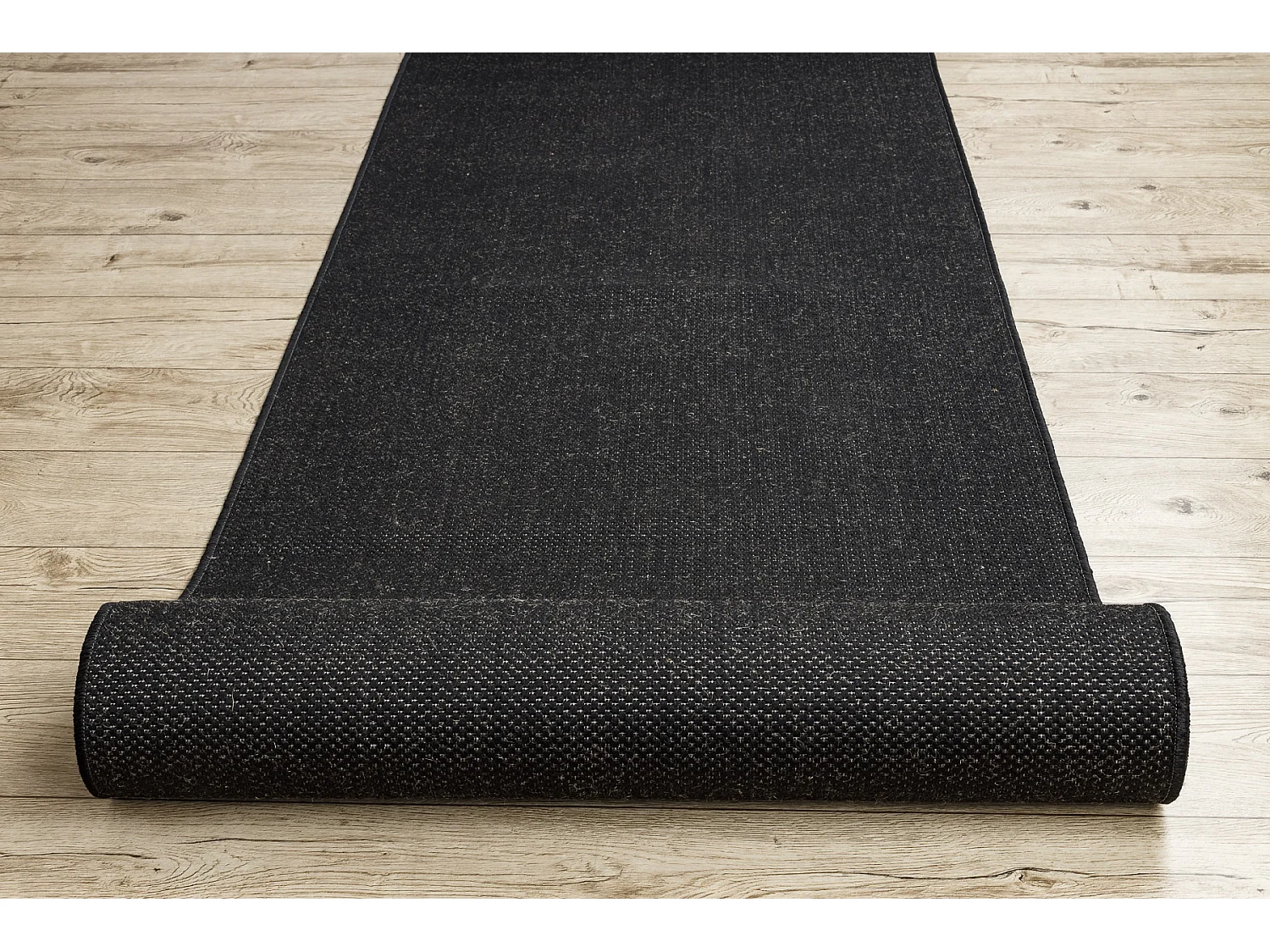 PASSADEIRA SIZAL FLOORLUX modelo 20433 preto Cor sólida 80x260 cm