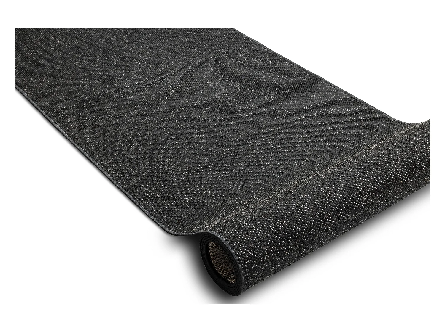 TAPIS DE COULOIR SIZAL FLOORLUX modèle 20433 noir LISSE 120x520 cm