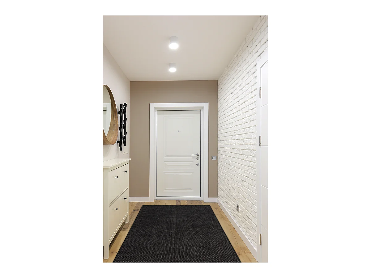 TAPIS DE COULOIR SIZAL FLOORLUX modèle 20433 noir LISSE 120x960 cm