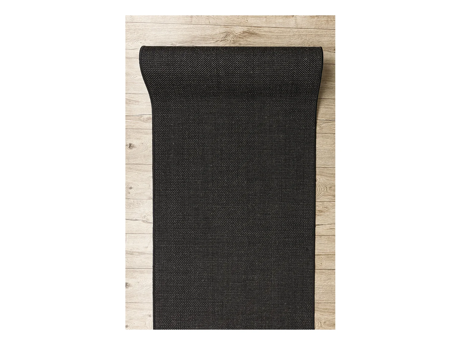 TAPIS DE COULOIR SIZAL FLOORLUX modèle 20433 noir LISSE 80x580 cm