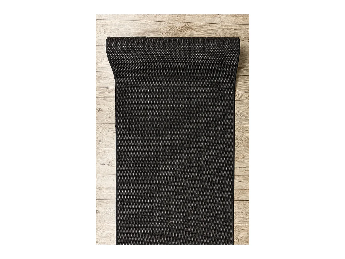 TAPIS DE COULOIR SIZAL FLOORLUX modèle 20433 noir LISSE 80x250 cm