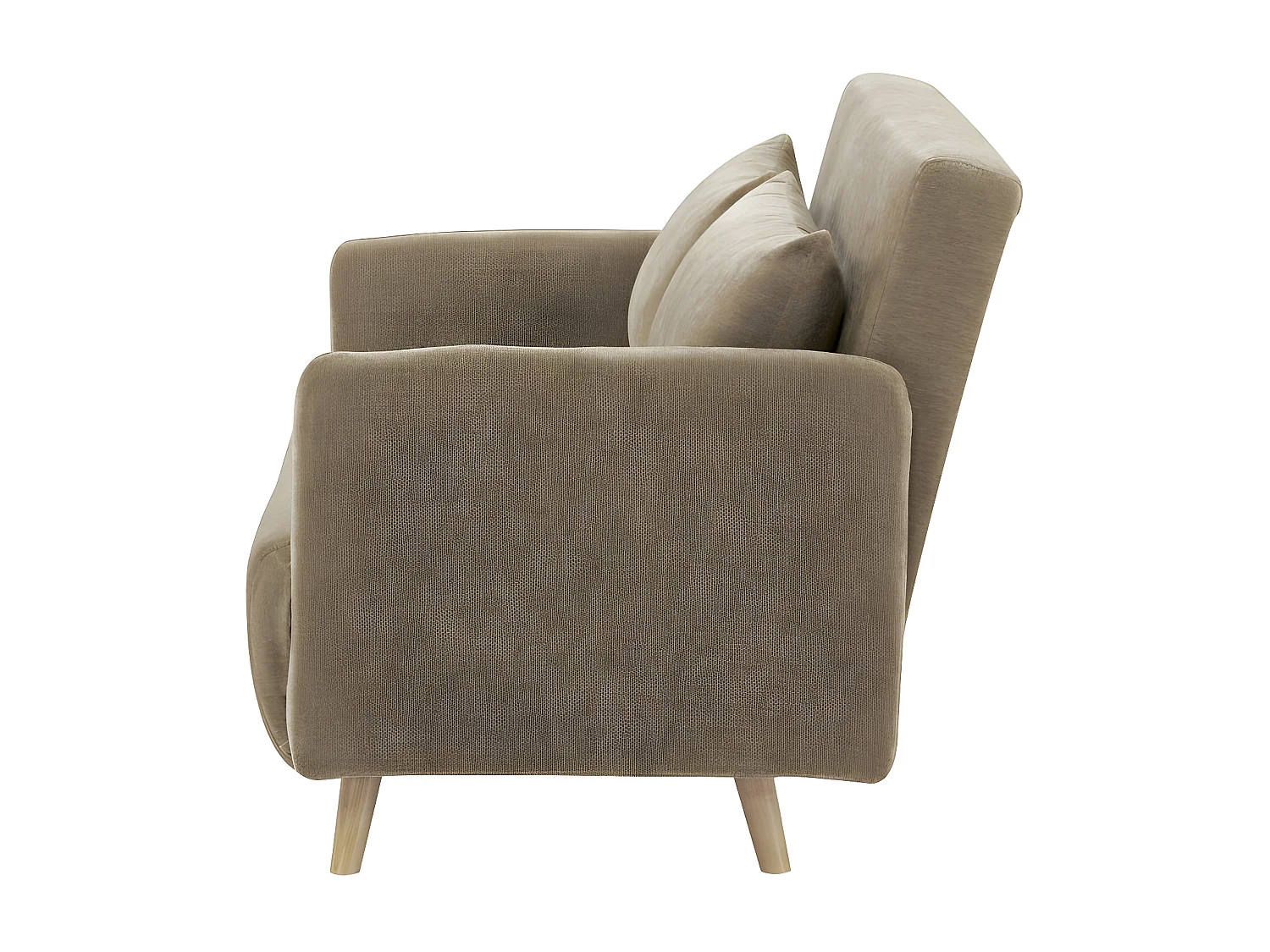 Belushi - Canapé convertible 2 places en tissu chenille L120cm - Taupe