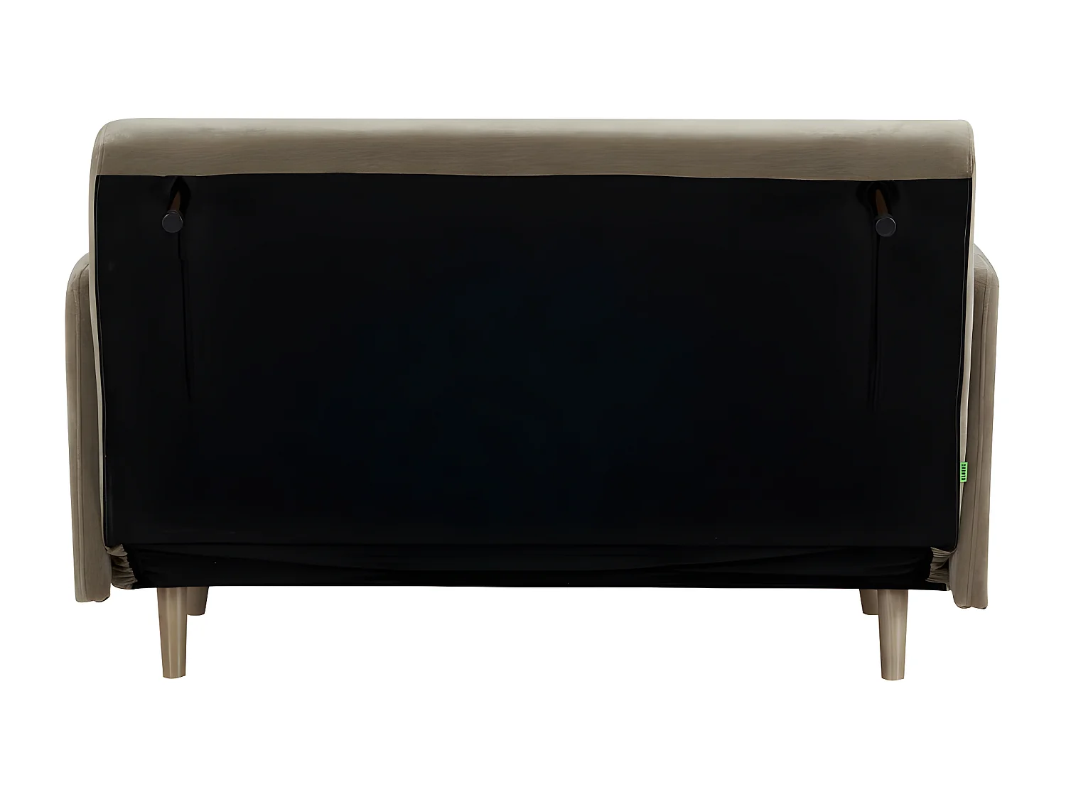 Belushi - Canapé convertible 2 places en tissu chenille L120cm - Taupe