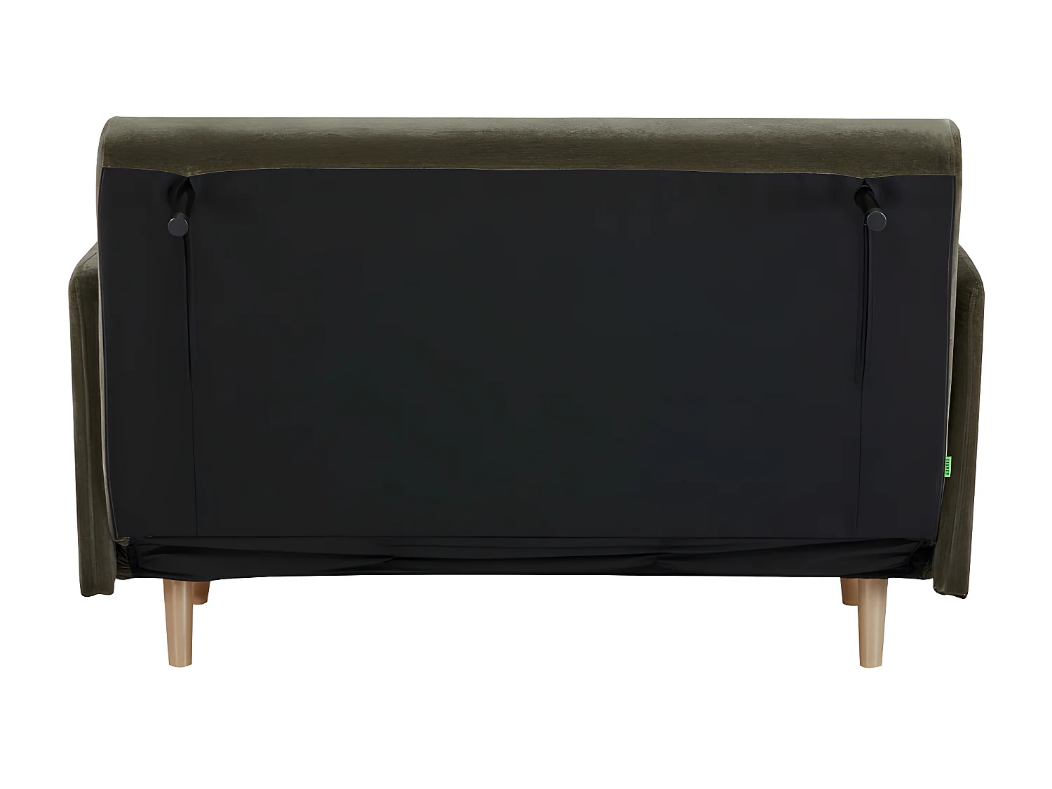 Belushi - Canapé convertible 2 places en tissu chenille L120cm - Vert kaki