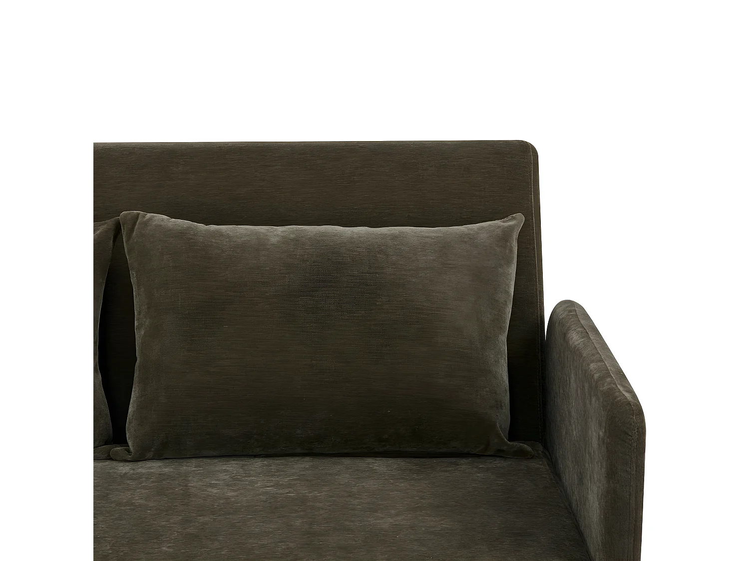 Belushi - Canapé convertible 2 places en tissu chenille L120cm - Vert kaki