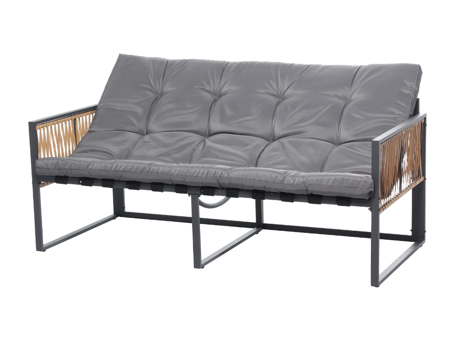 5-Sitzer Gartenmöbelset Turini mit Rattan-Optik und Stahlrahmen