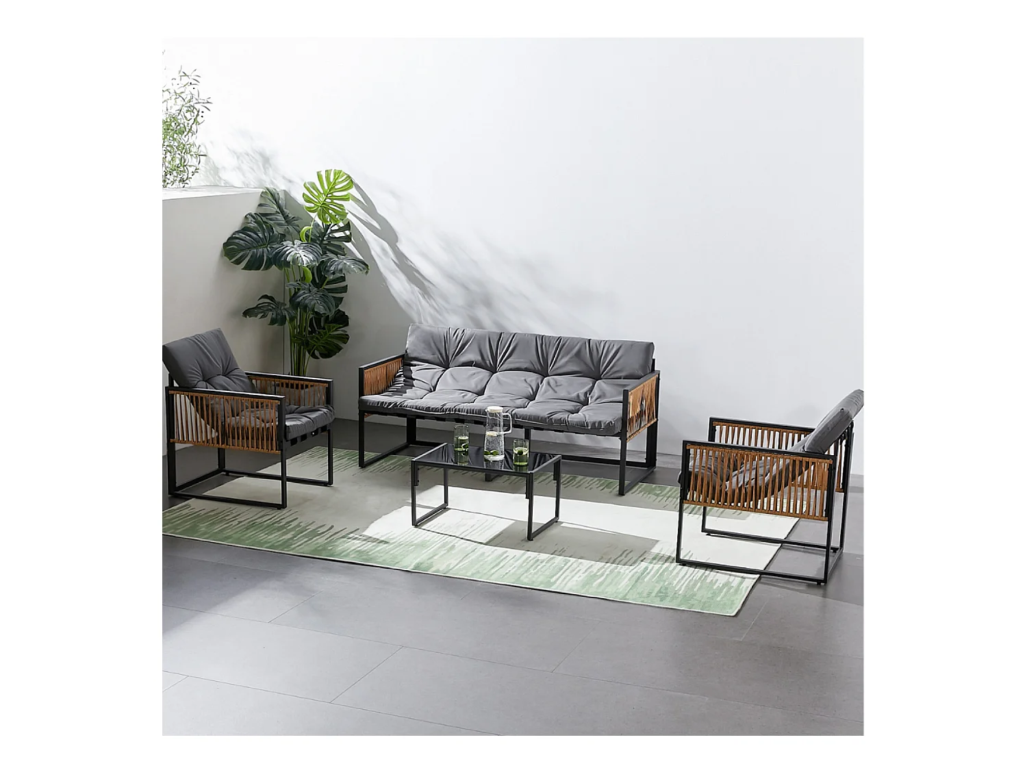 Salon de jardin avec table 5 places TURINI