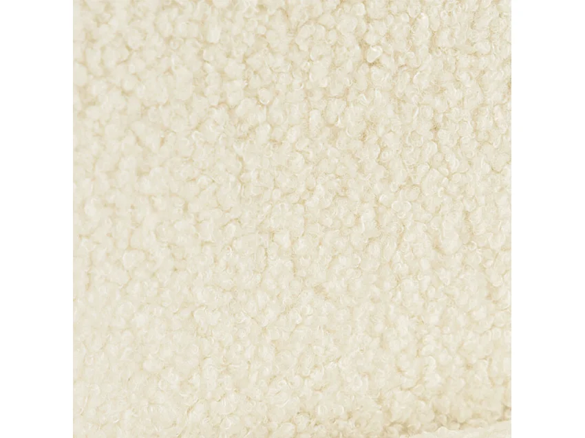 Lot 4 chaises salle à manger tissu bouclette teddy blanc rembourré pieds métal noir MADA (blanc)