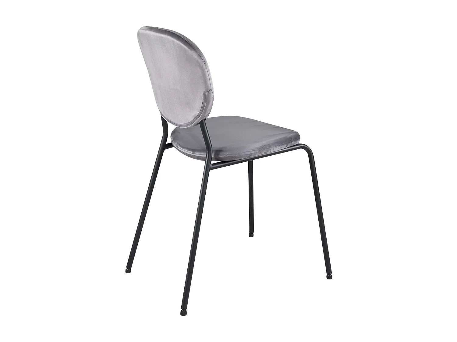 Juego de 4 sillas contemporáneas para comedor o sala de estar, de terciopelo acolchado, patas de metal negro MADA (gris)