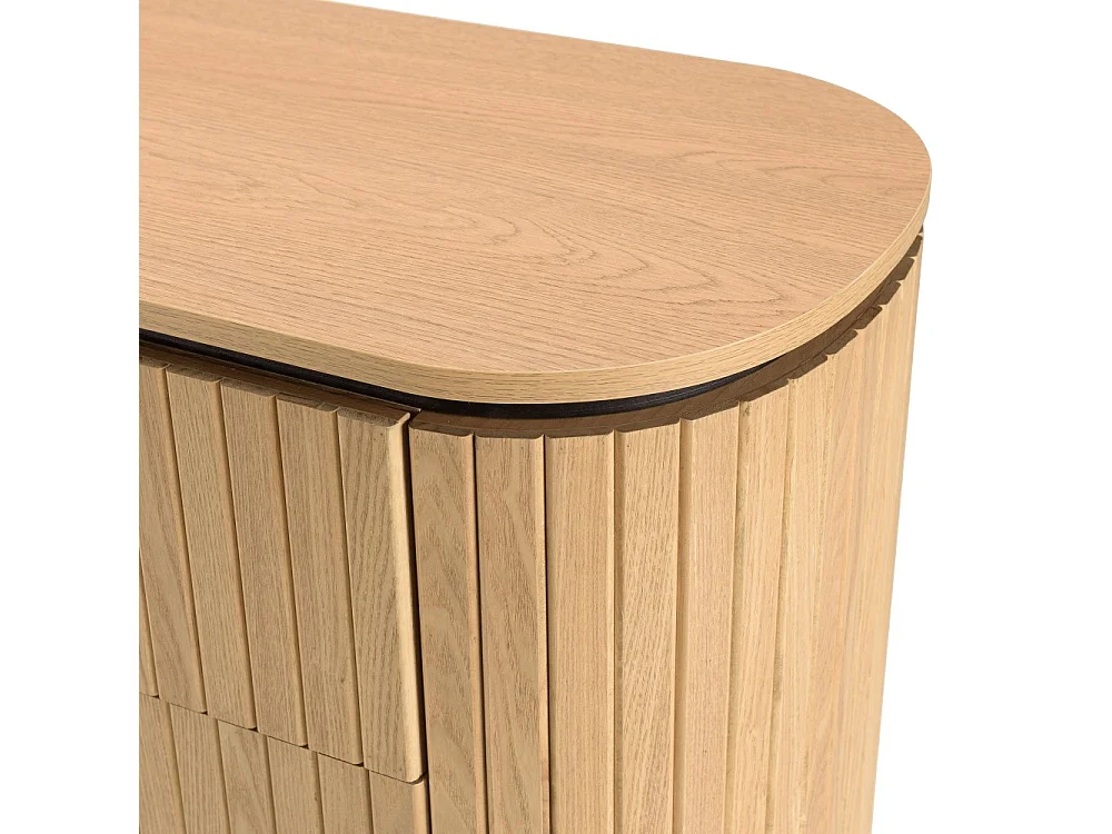 CHARLIE - Commode bois 3 tiroirs style rétro pin marron