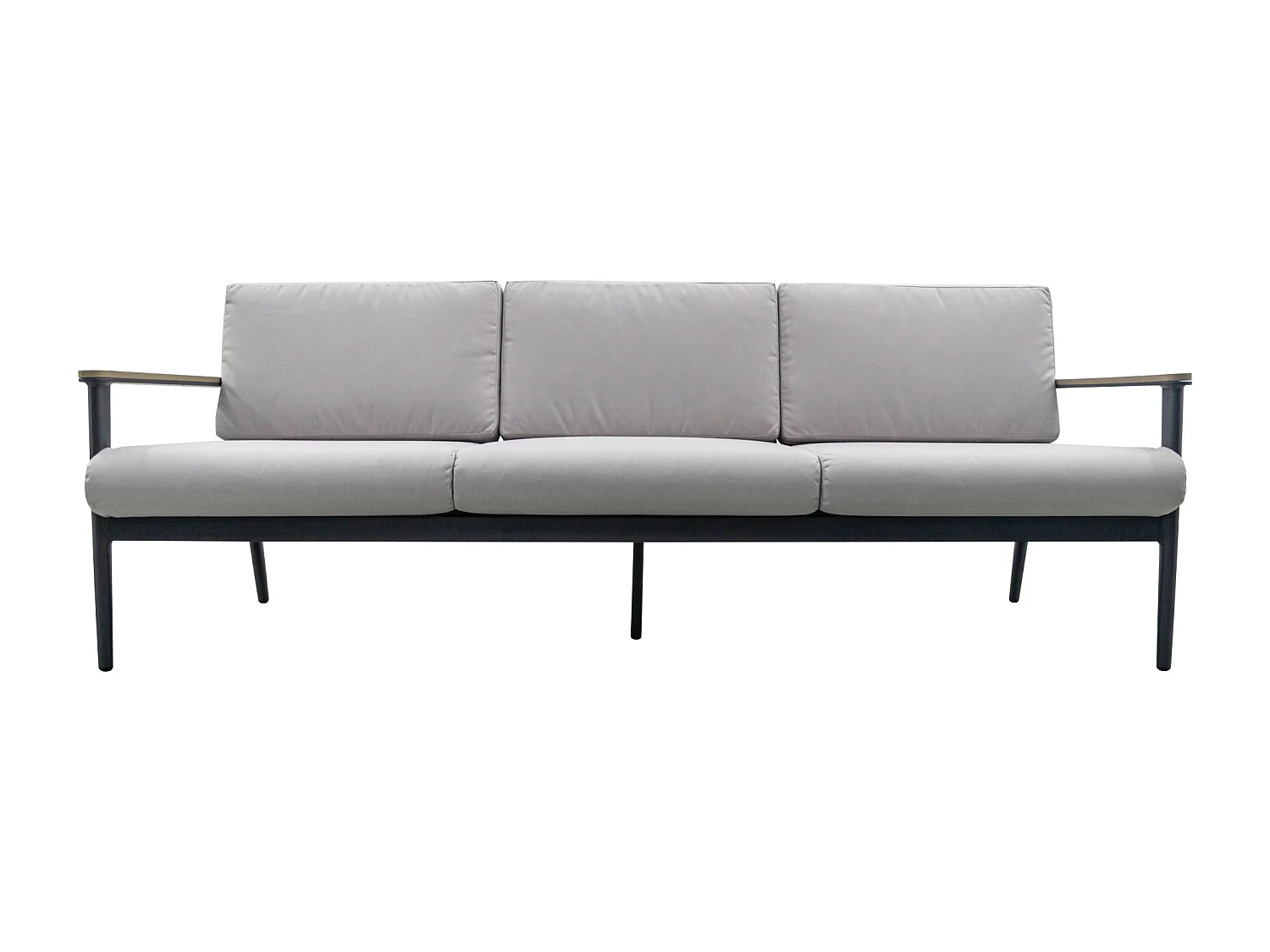 5-Personen Gartenmöbel Set Aluminium Grau/Schwarz - BOTTENO