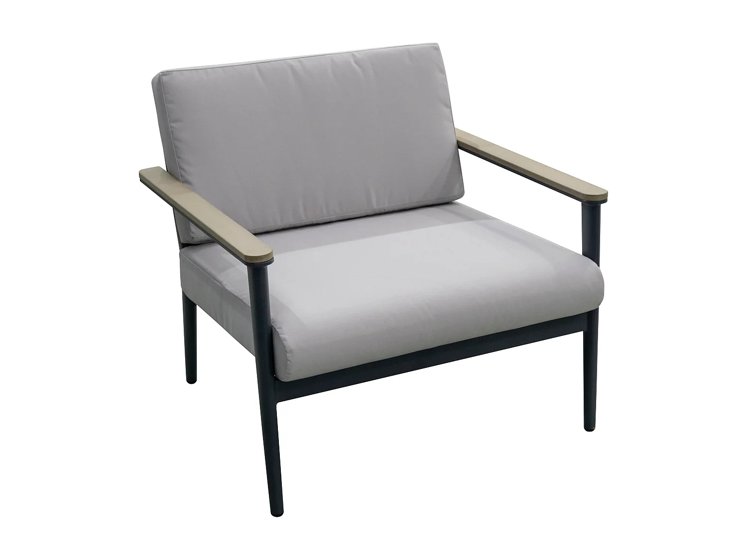 5-Personen Gartenmöbel Set Aluminium Grau/Schwarz - BOTTENO