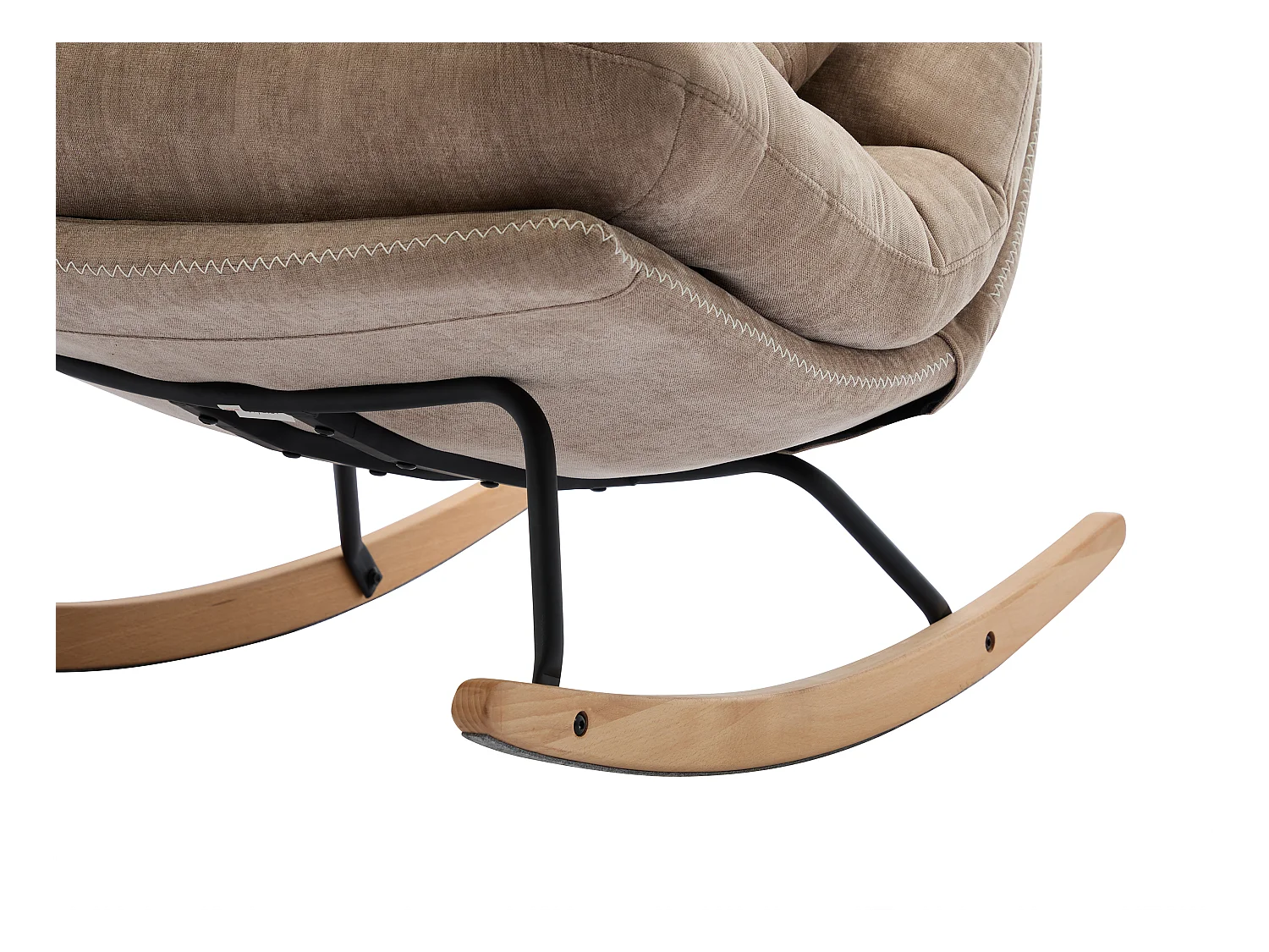 Fauteuil à bascule en tissu taupe RELIACO