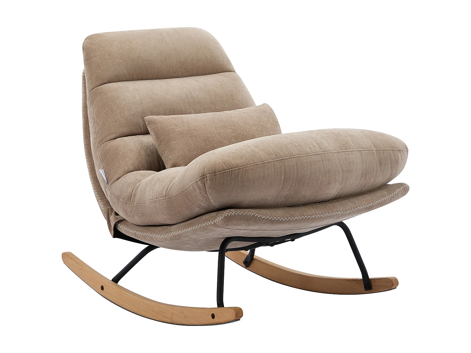 Fauteuil à bascule en tissu taupe RELIACO