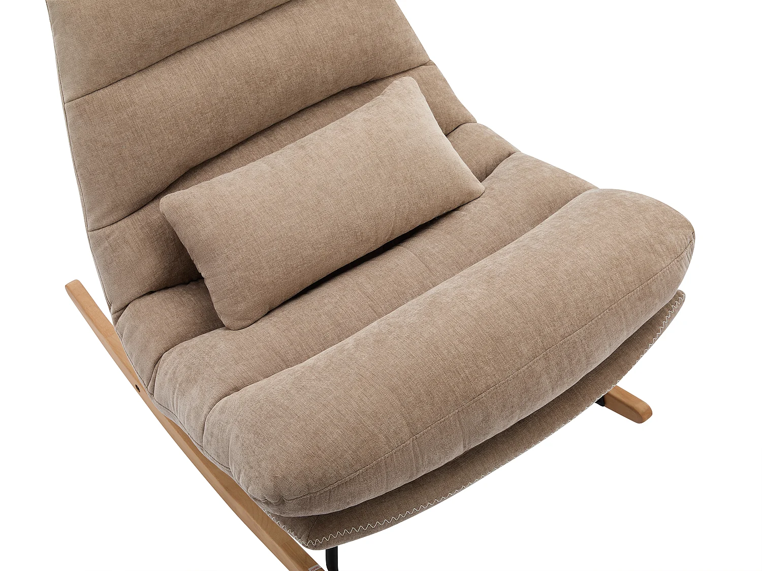 Fauteuil à bascule en tissu taupe RELIACO