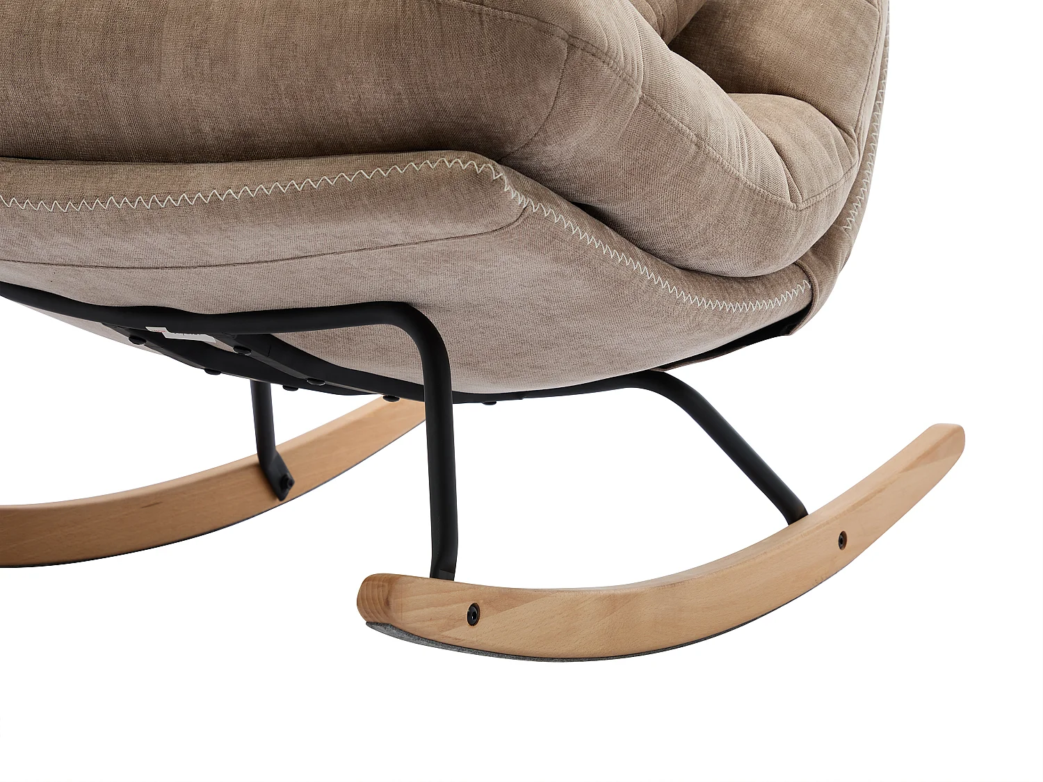 Fauteuil à bascule en tissu taupe RELIACO