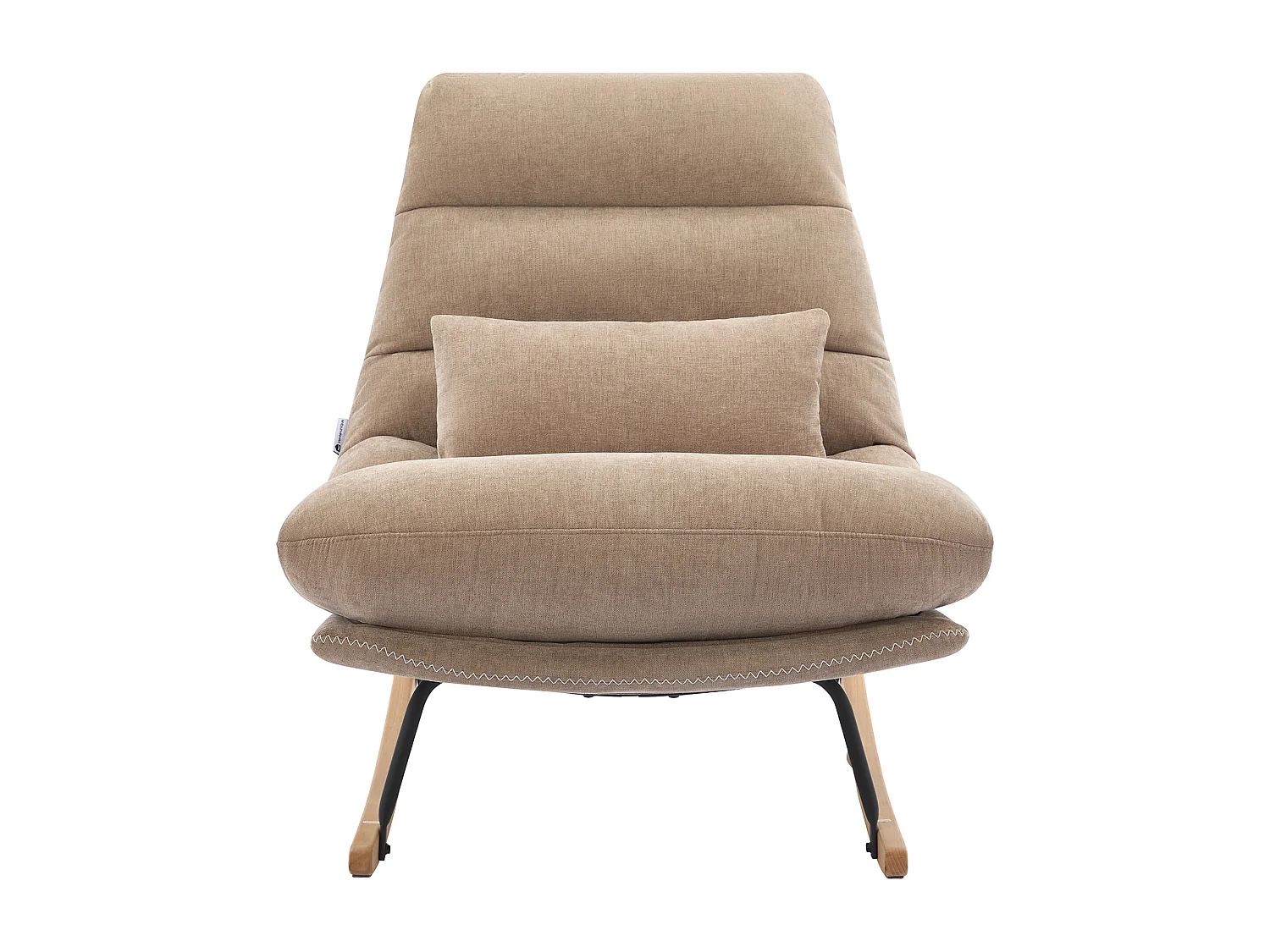 Fauteuil à bascule en tissu taupe RELIACO