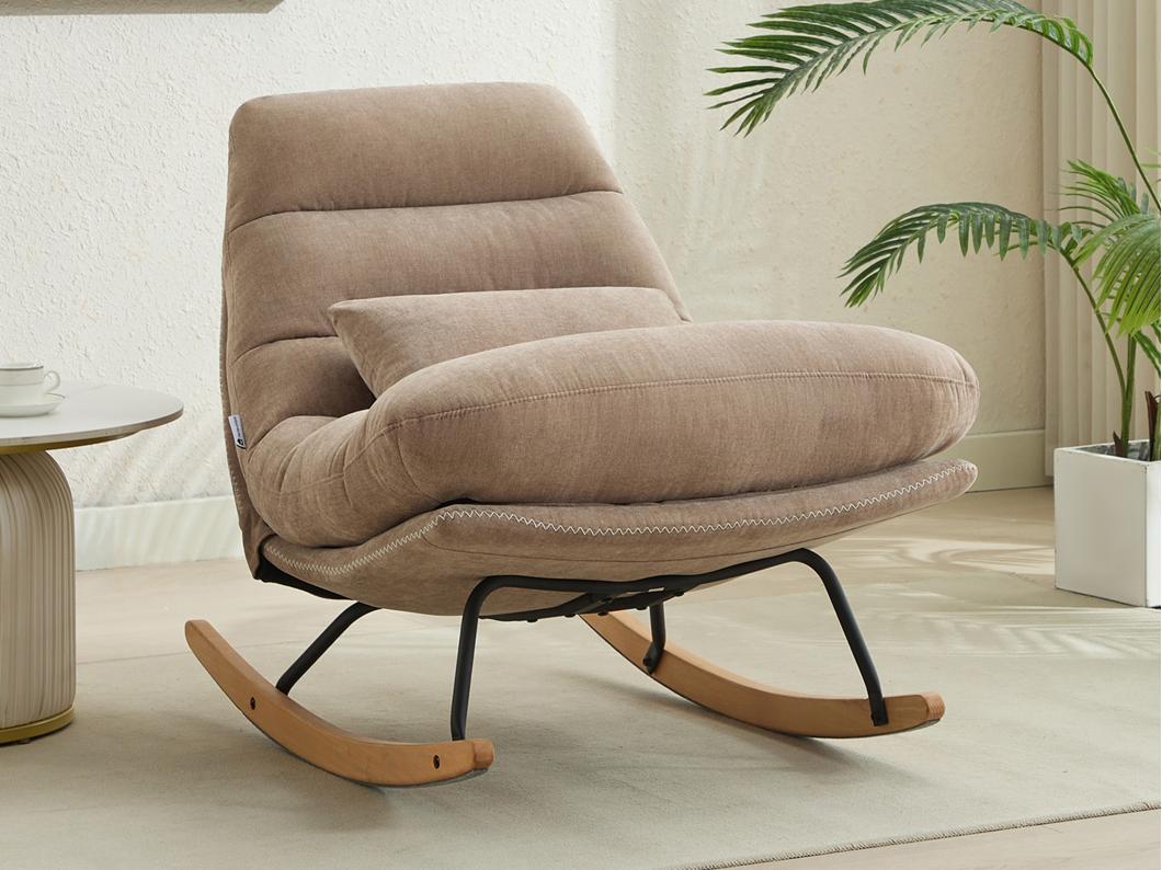 Schaukelsessel - Stoff - Taupe - RELIACO