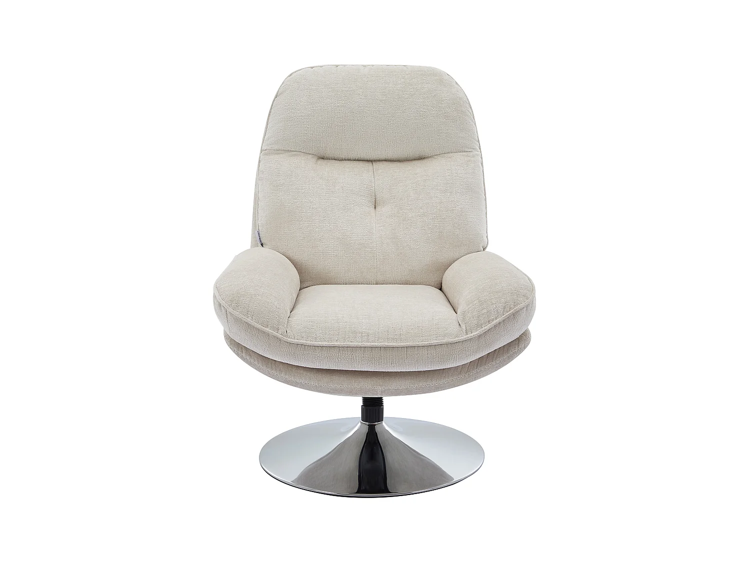 Fauteuil pivotant en tissu texturé beige ILMACA