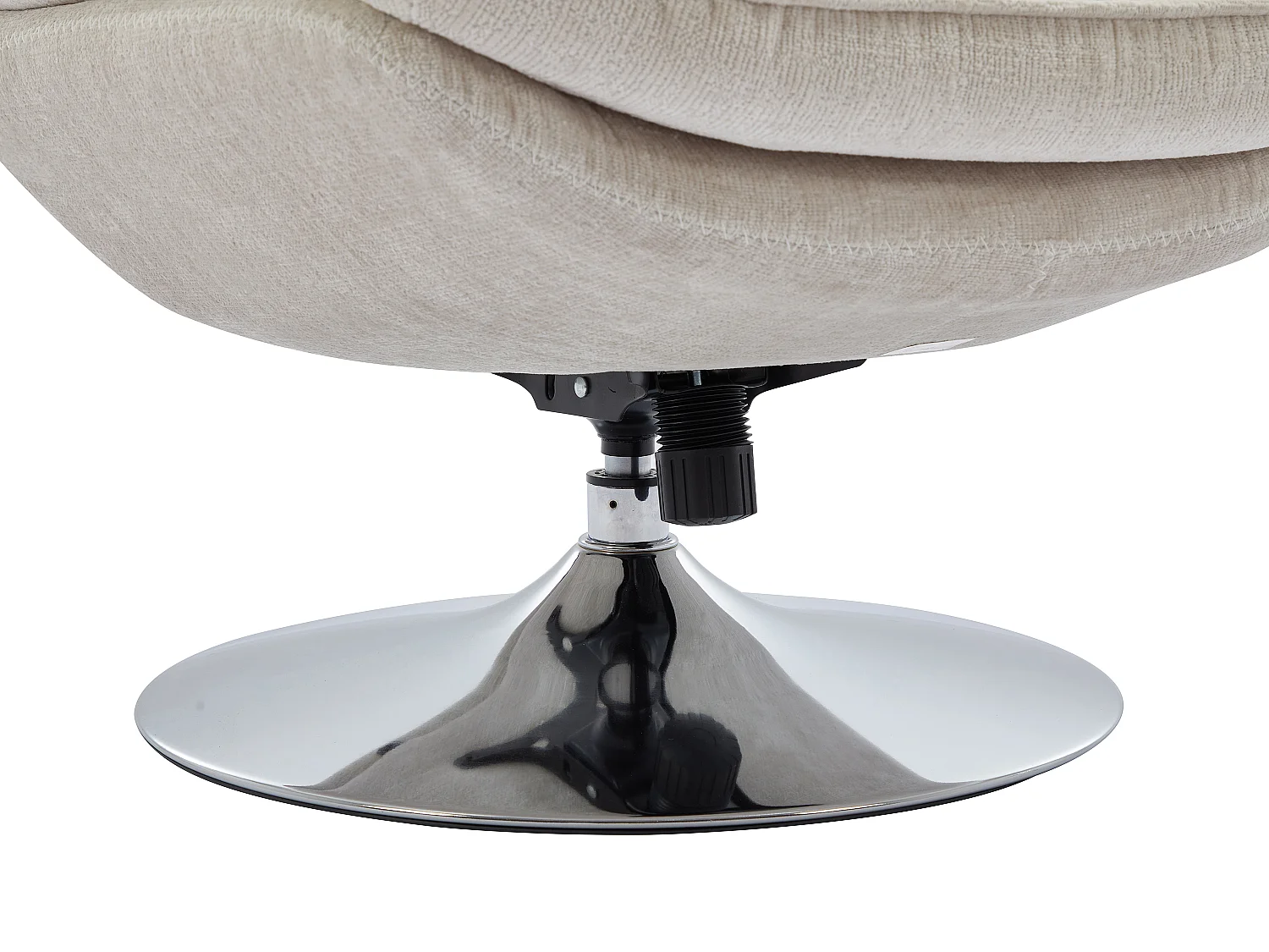 Fauteuil pivotant en tissu texturé beige ILMACA