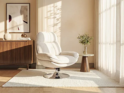 ILMACA snurrfåtölj i beige texturerat tyg