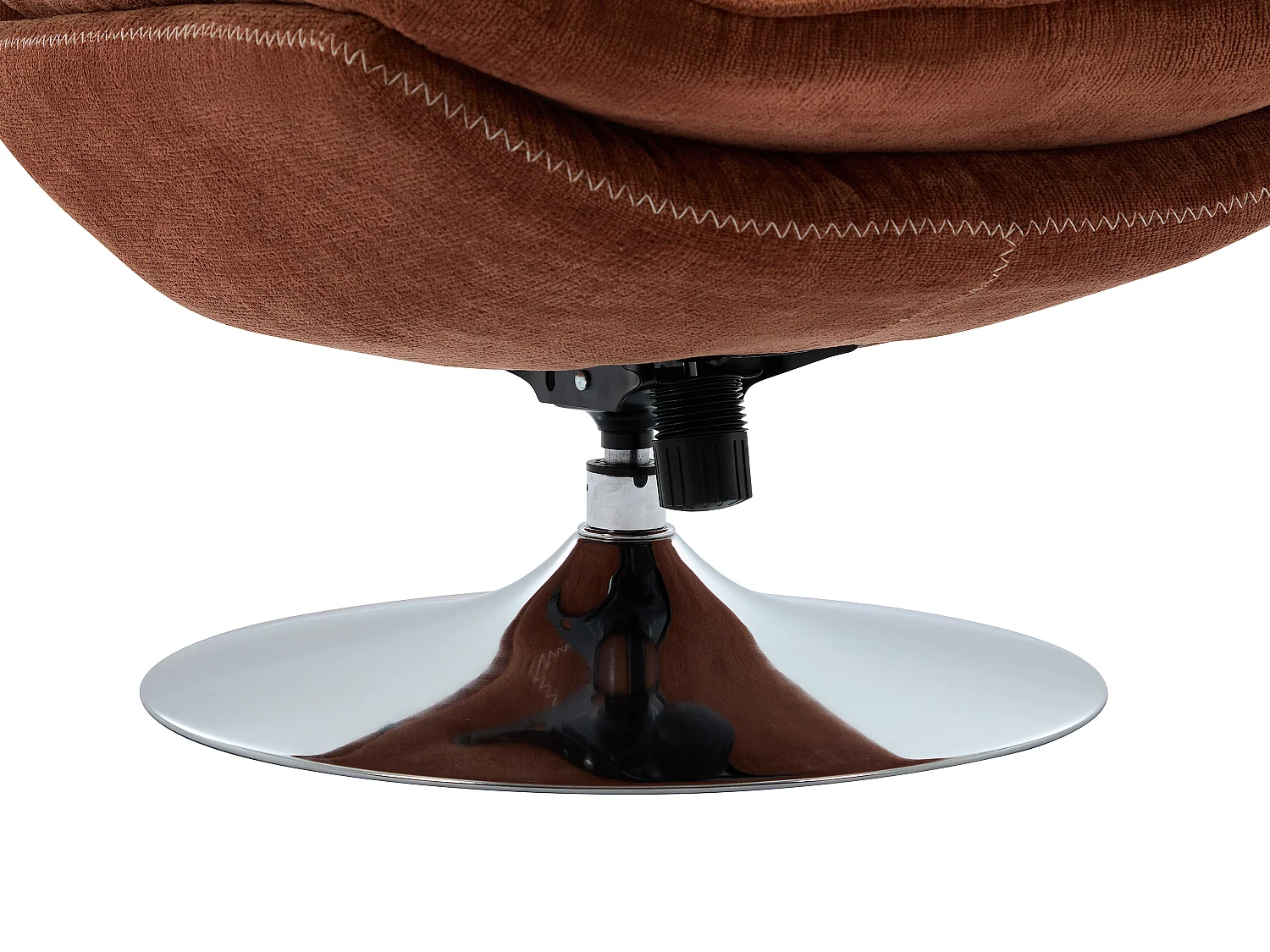 Poltrona giratória em tecido texturizado terracota - ILMACA