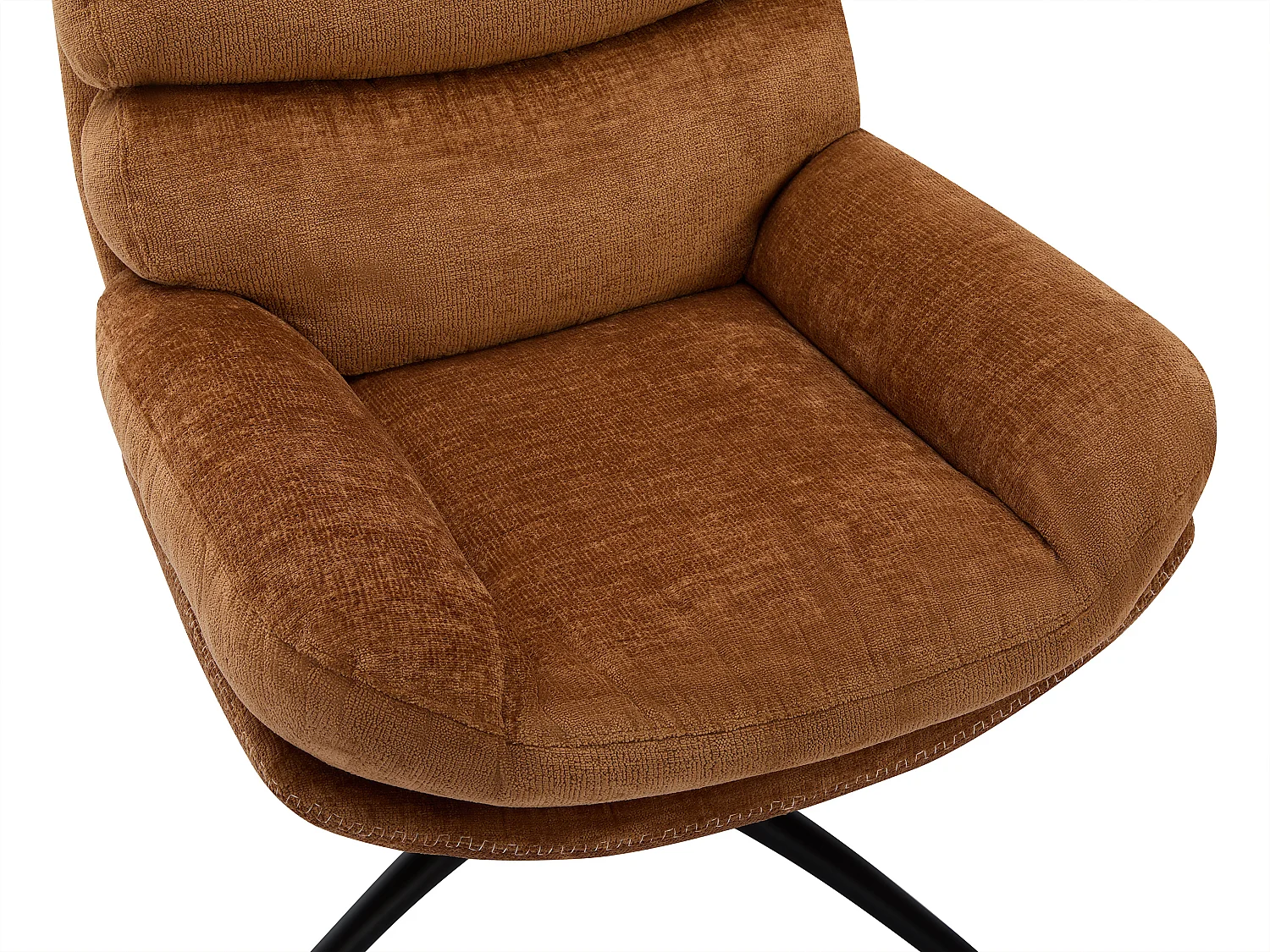 Poltrona girevole in Tessuto Terracotta  - LIZUTA