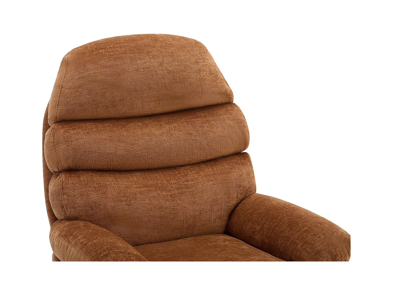 Sillón giratorio de tela terracota LIZUTA