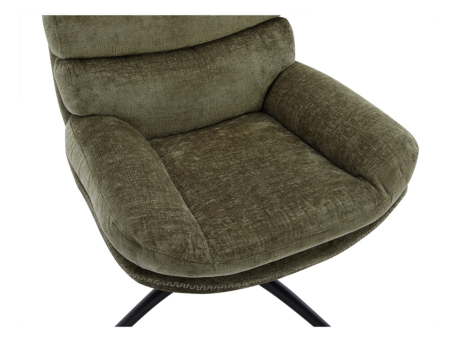 Fotel obrotowy z zieloną tapicerką - LIZUTA