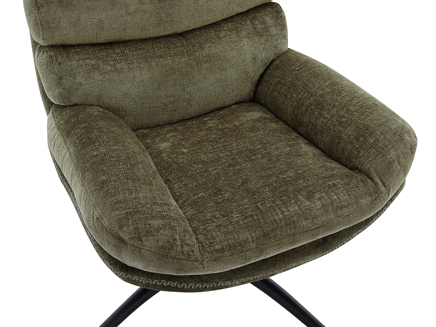 Fauteuil pivotant en tissu vert LIZUTA
