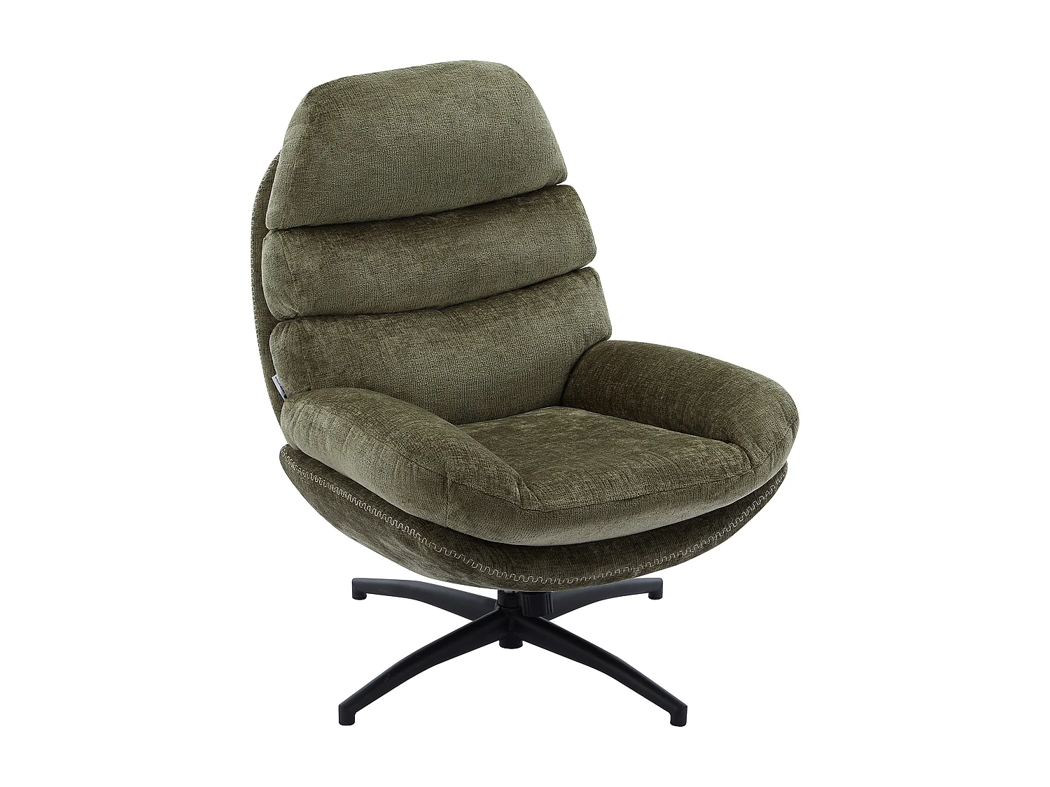 Fauteuil pivotant en tissu vert LIZUTA