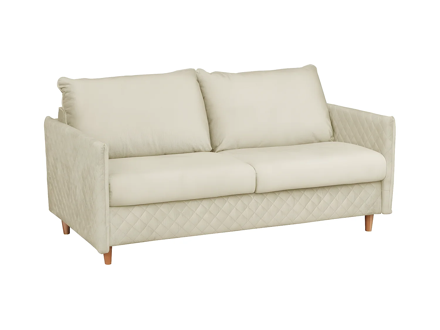Luxe fluwelen omvormbare bank SANREMO, dagelijks gebruik, beige