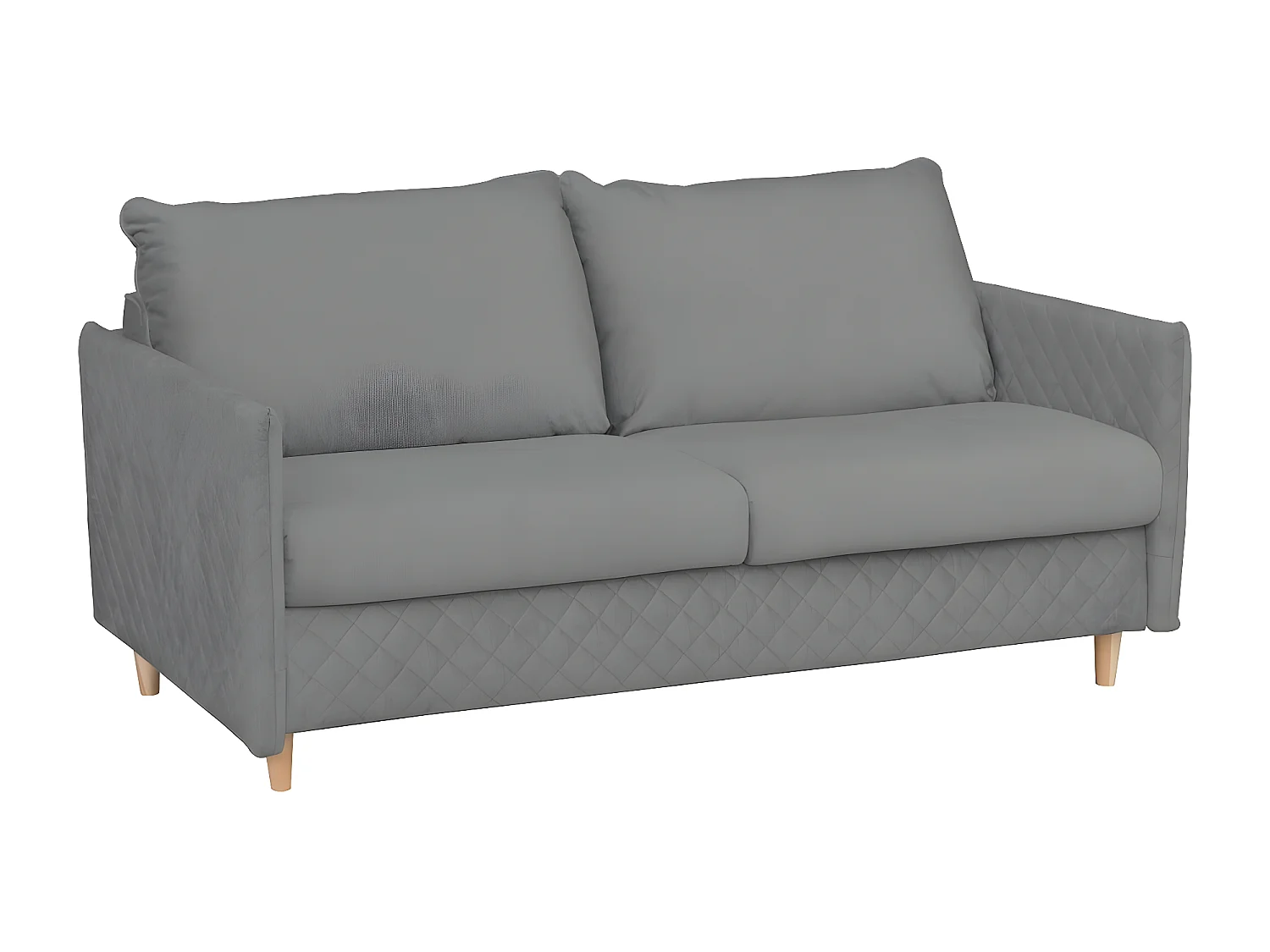Canapé 3 places convertible en velours de luxe SANREMO, couchage quotidien, gris