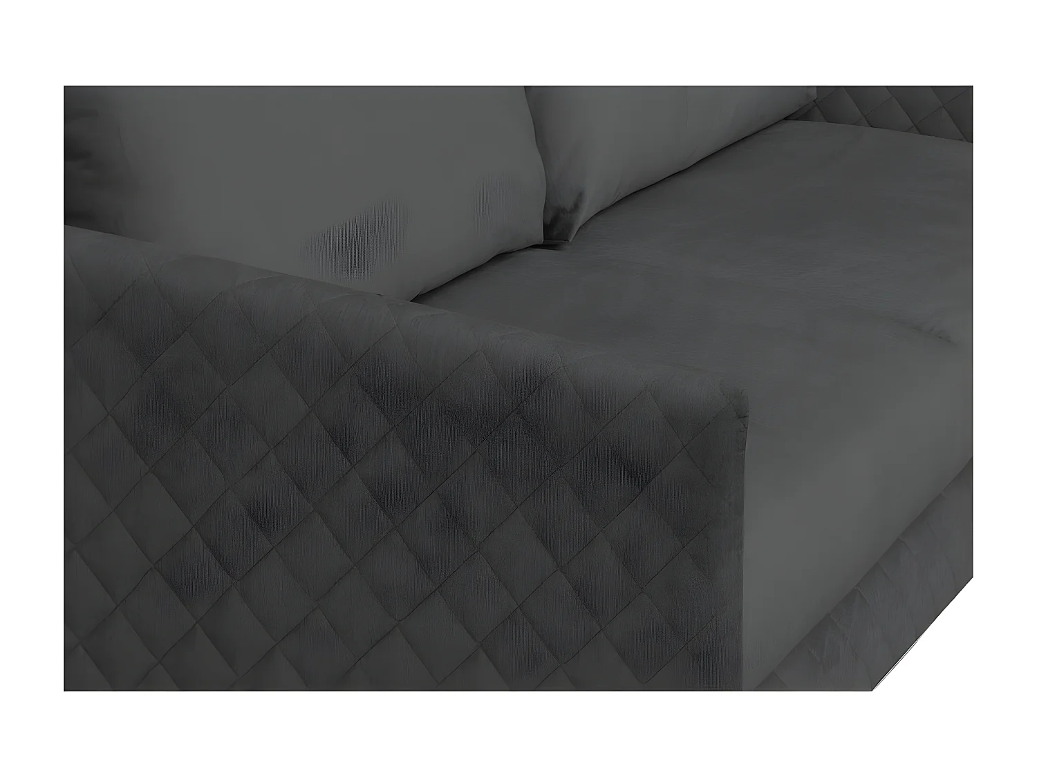 Canapé 3 places convertible en velours de luxe SANREMO, couchage quotidien, gris foncé