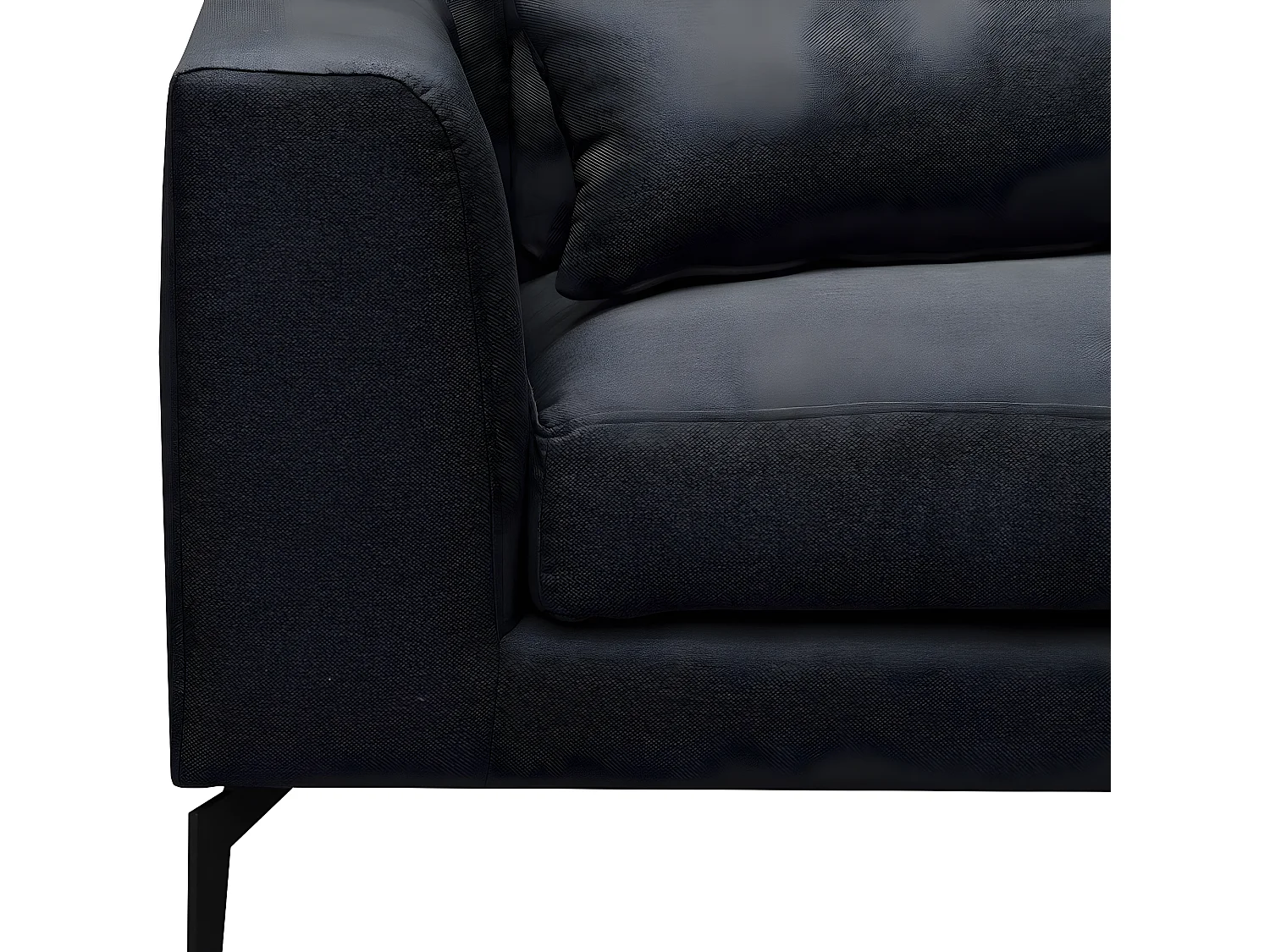 Hoekbank van luxe stof met 5 zitplaatsen BERGAMO donkergrijs met massief houten frame